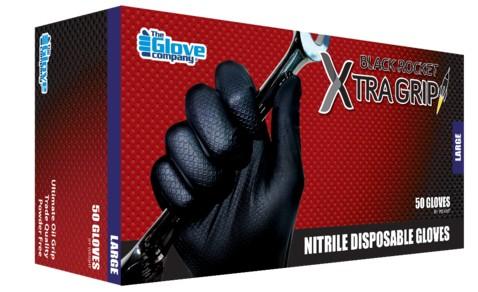Nitrile Black Rocket Extra Grip LARGE - The Glove Company